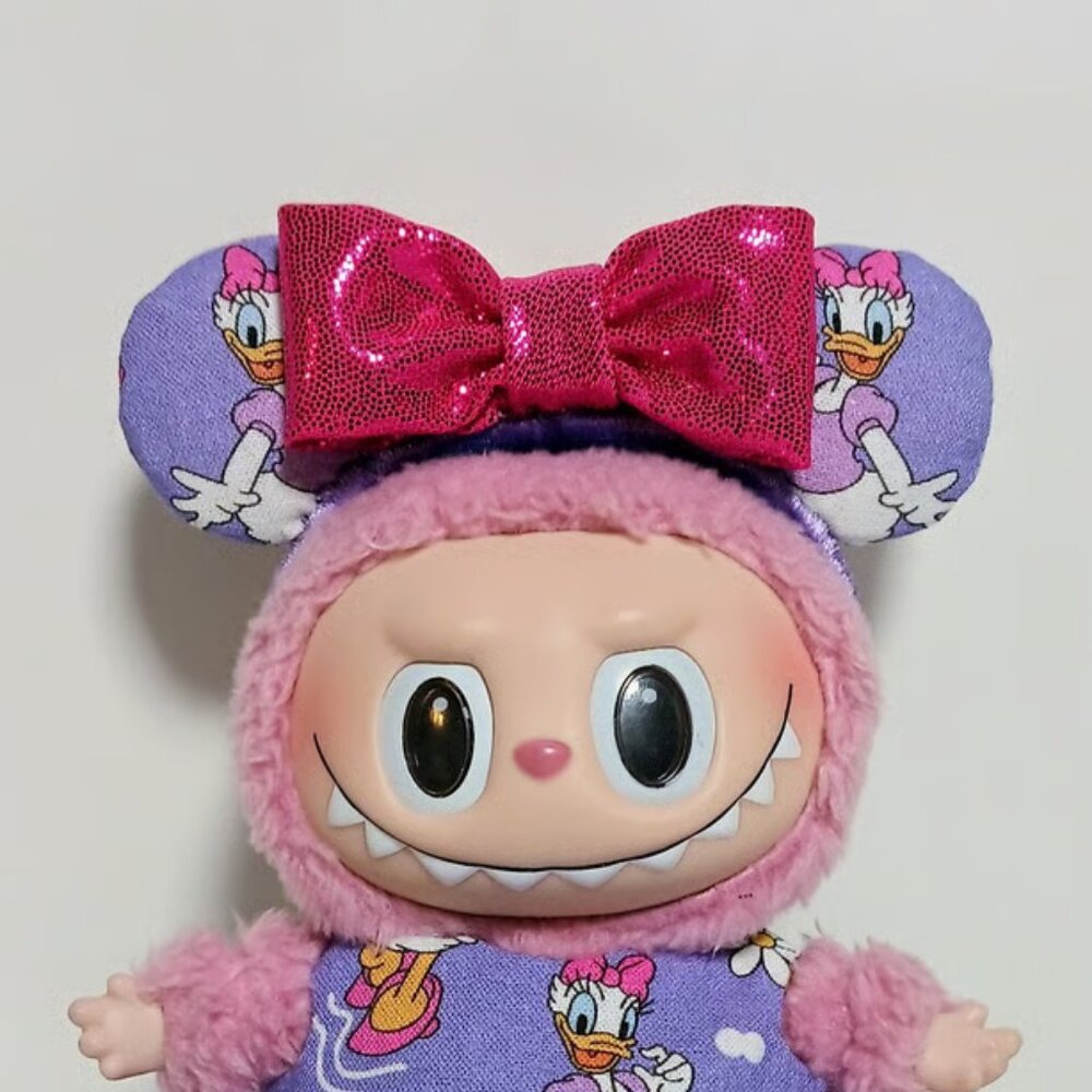 Custom Made Disney Daisy Duck Purple Ears that Fit Labubu